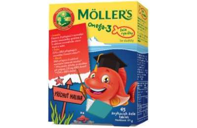 Mollers Omega 3 Želé rybičky - Омега 3 желе рыбки со вкусом малины 45 штук